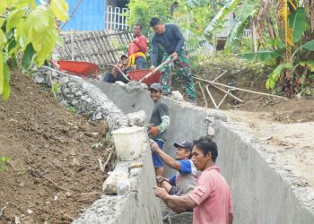 Pembuatan Drainase TMMD ke-126 Kodim 1401/Majene Hampir Rampung