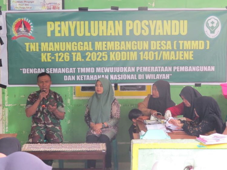 Sasaran Non Fisik TMMD Kodim 1401/Majene, Penyuluhan Posyandu, Posbindu dan Stunting