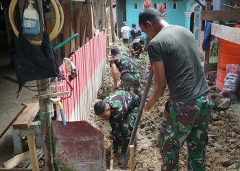 Satgas TMMD Kodim 1401 Majene Fokus Pembuatan Talud di Lokasi Rawan Longsor