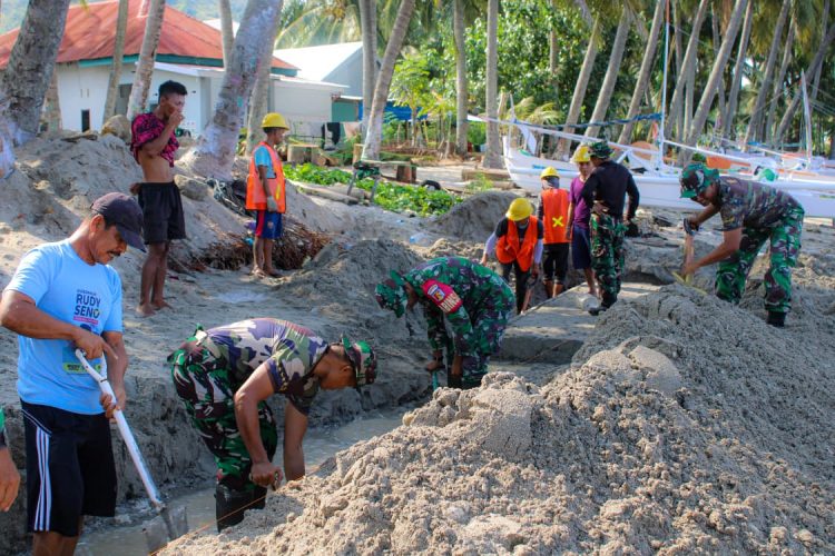 Dansatgas TMMD Kodim 1401/Majene Pimpin Pembangunan Talud: Lindungi Warga dari Abrasi dan Banjir ROB