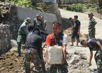 Cegah Longsor saat Musim Hujan, Satgas TMMD ke-126 Kodim 1401/Majene Maksimalkan Pembangunan Talud