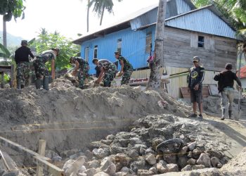 Satgas TMMD Kodim 1401/Majene Percepat Pembuatan Tanggul Penahan Ombak agar Warga Merasa Aman