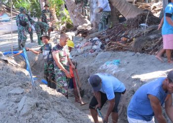 Pembangunan Tanggul Salah Satu Sasaran Fisik Prioritas Satgas TMMD Ke-126 Kodim 1401/Majene