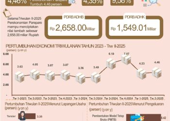 Ekonomi Parepare Tumbuh 4,46 Persen di Triwulan II