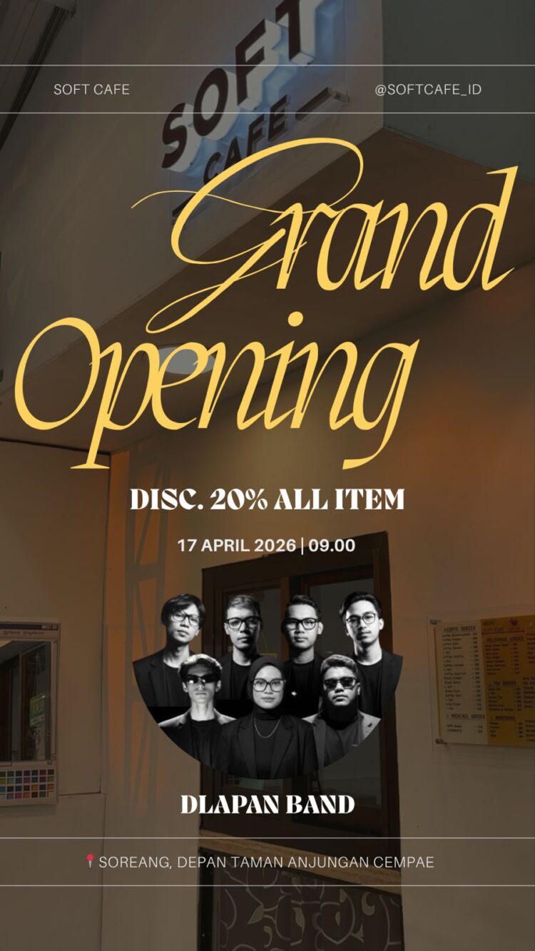 Grand Opening  Soft Café Depan Anjungan Cempae: Ada Diskon 20%, Dihibur DLapan Band