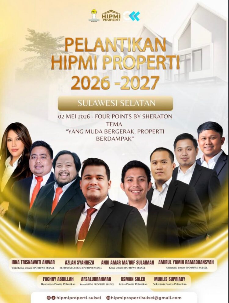 HIPMI Properti Sulsel Dilantik, Perkuat Pengembangan Properti Berkualitas