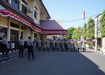 Kesiapan Dalmas Polres Parepare diperkuat melalui latihan personel