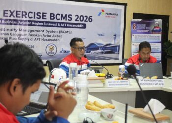 Aviation Fuel Terminal Hasanuddin Pertamina Perkuat Kesiapsiagaan Hadapi Gangguan Supply melalui Simulasi BCMS
