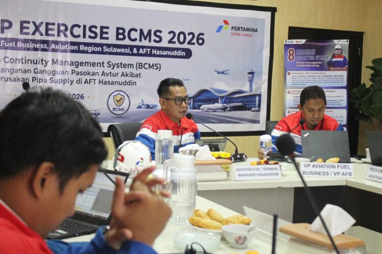 Aviation Fuel Terminal Hasanuddin Pertamina Perkuat Kesiapsiagaan Hadapi Gangguan Supply melalui Simulasi BCMS