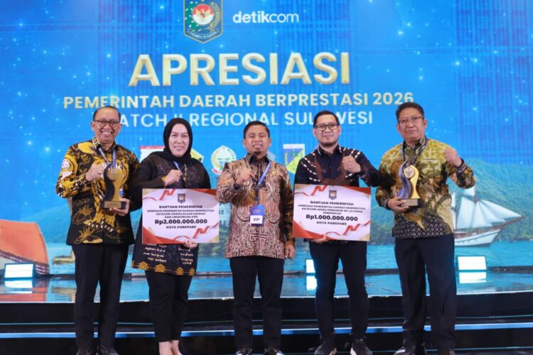 Pemkot Parepare Dapat Penghargaan Akses Layanan Pendidikan dan Insentif Fiskal Rp1 Miliar