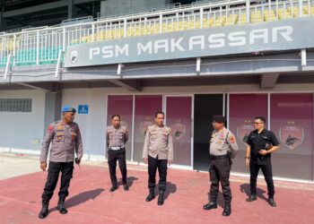 Persiapan Stadion BJ Habibie oleh Polres Parepare jelang PSM vs Arema FC