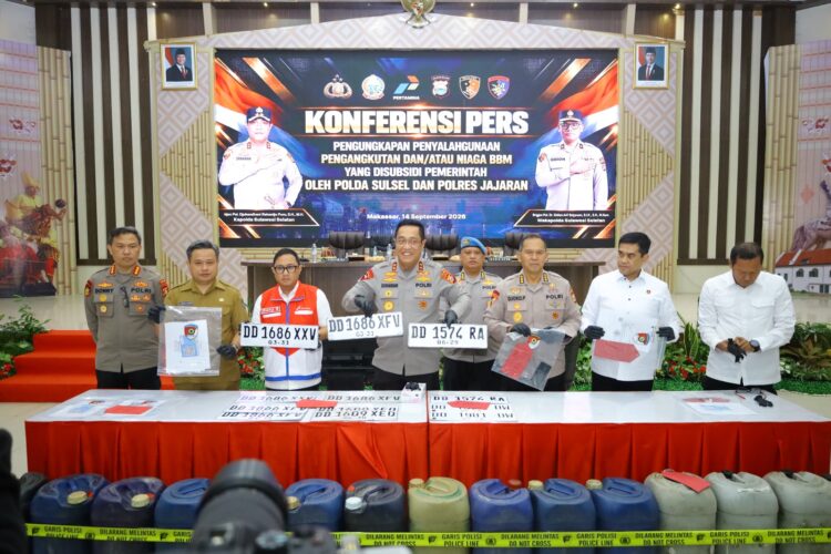 Penegakan Hukum Penyalahgunaan BBM Bersubsidi, Polda Sulsel Gelar Konferensi Pers