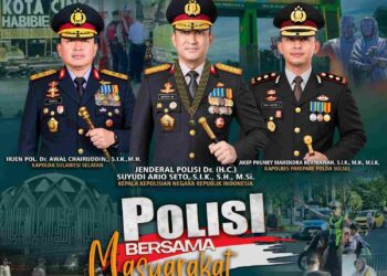 Polres Parepare pasang spanduk Polisi Bersama Masyarakat di Kota Parepare